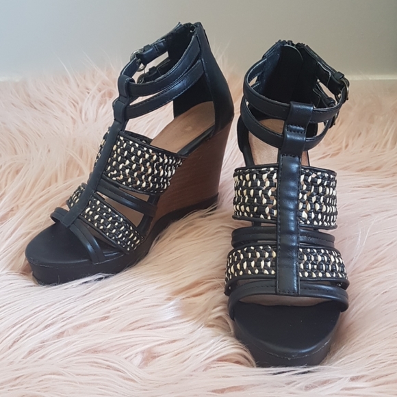 Aldo woven & wooden wedges - Picture 2 of 10